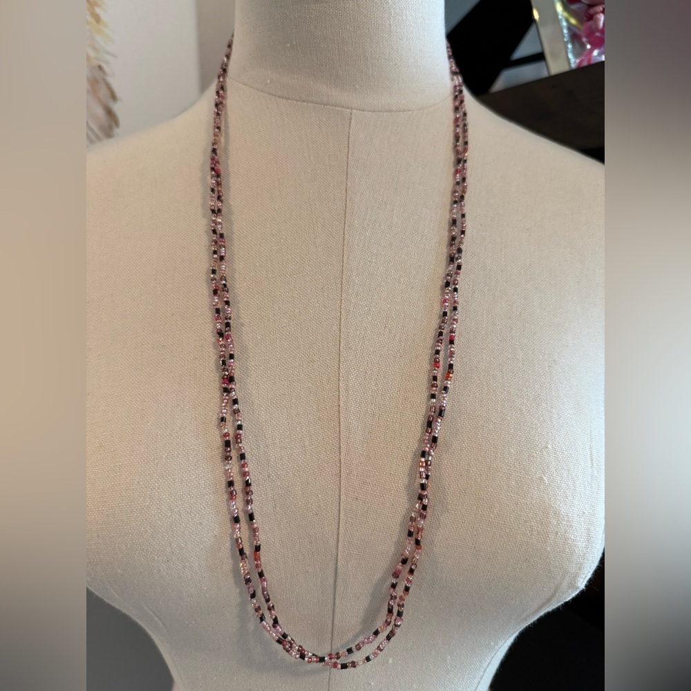 Pink & Black “Love Beads” Necklace